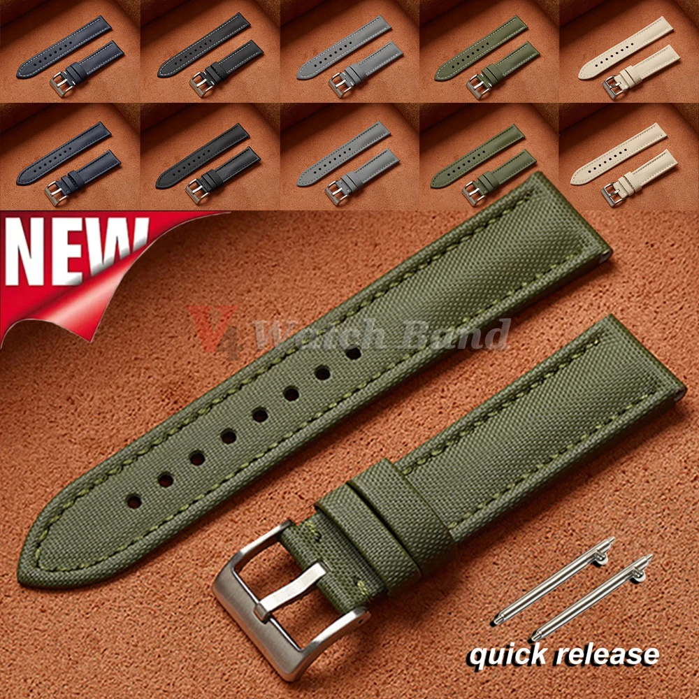 Premium Sailcloth Waterproof Nylon Quick Release Watch Band Bracelet
