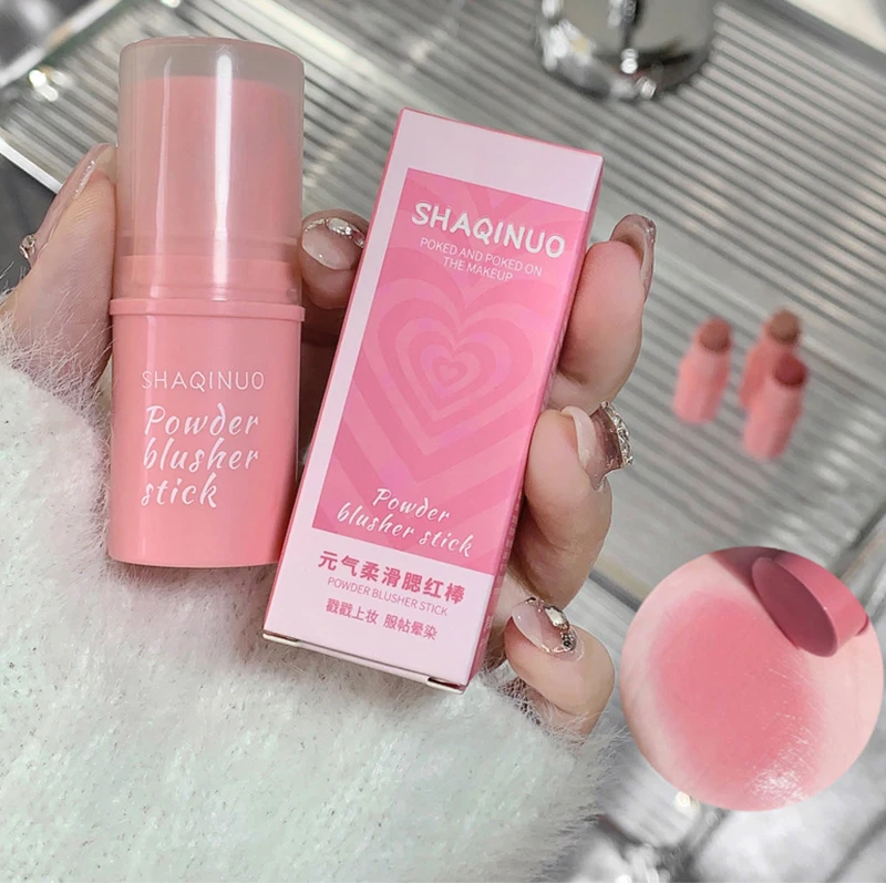 SHAQINUO Smooth Blush Stick Natural tender No Fly Powder matte cream Lift color so faint blush 6