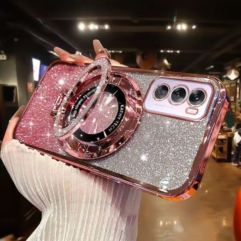 OPPO Reno 12 Pro Sparkling Magnetic Ring Protective Case