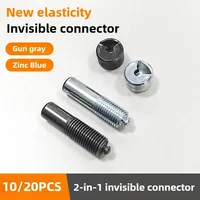 10/20 PCS ที่มองไม่เห็น 2 in 1 Connector สกรู Fastener ซ่อนตู้ลามิเนตตู้เสื้อผ้าประกอบเฟอร์นิเจอร์รวม Fastener 1