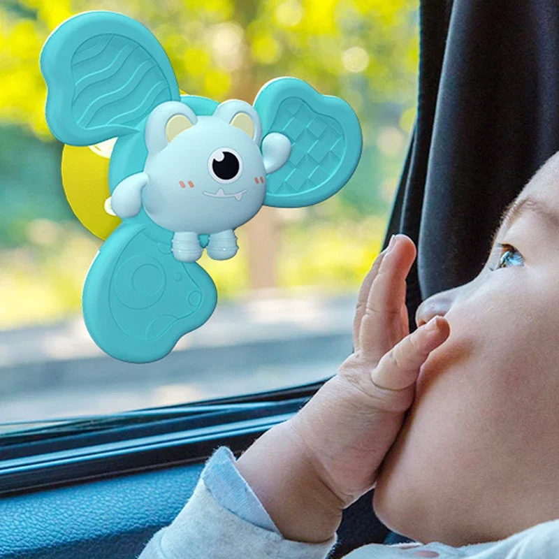 Fun Baby Bath Toys: Colorful Suction Cup Spinner Rattles