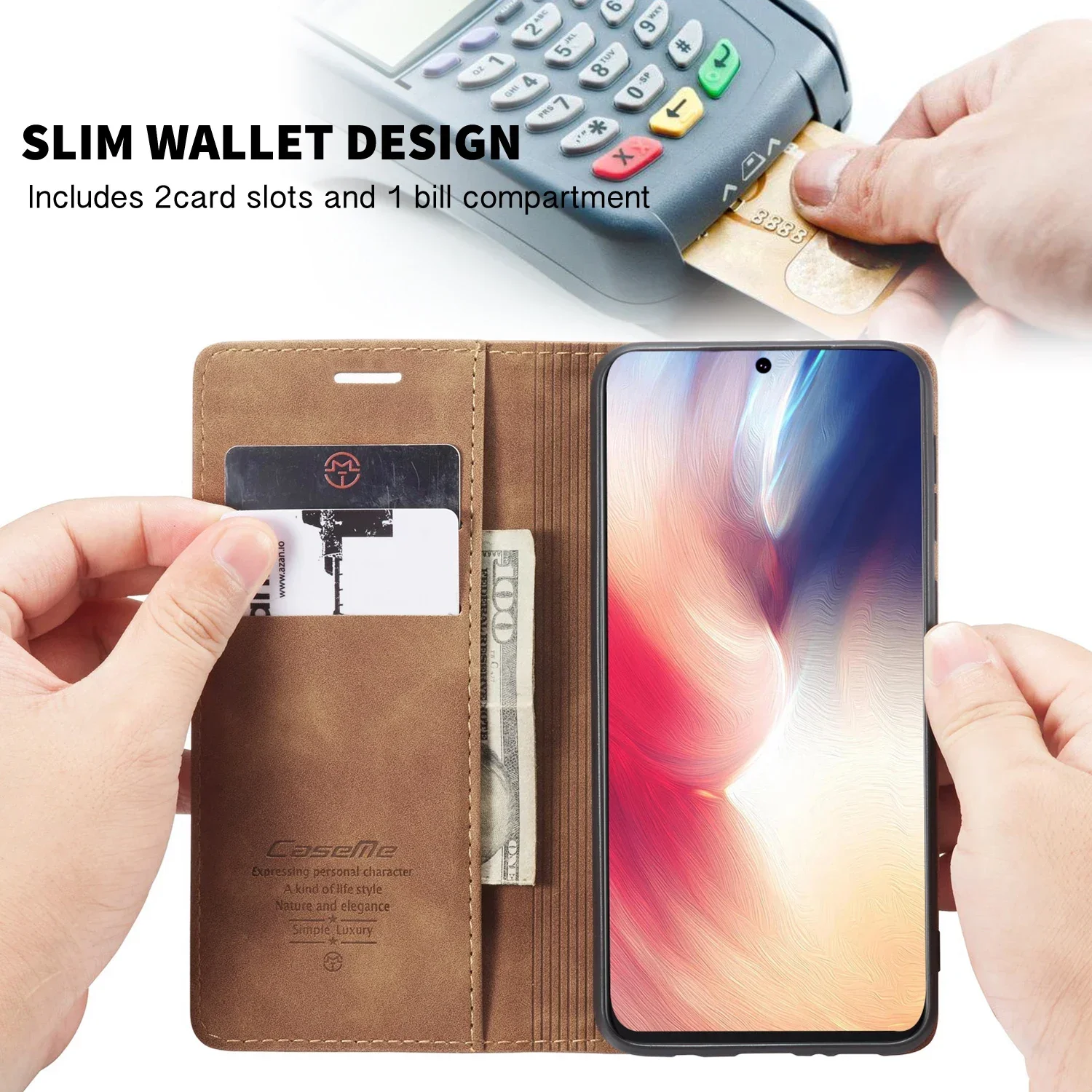 Premium Magnetic Leather Flip Book Cover