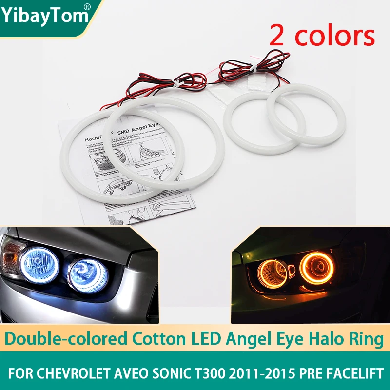

4 pcs Excellent SMD Cotton Light Switchback LED Angel Eye Halo Ring DRL Kit For Chevrolet AVEO Sonic T300 2011-2015 pre-Facelift