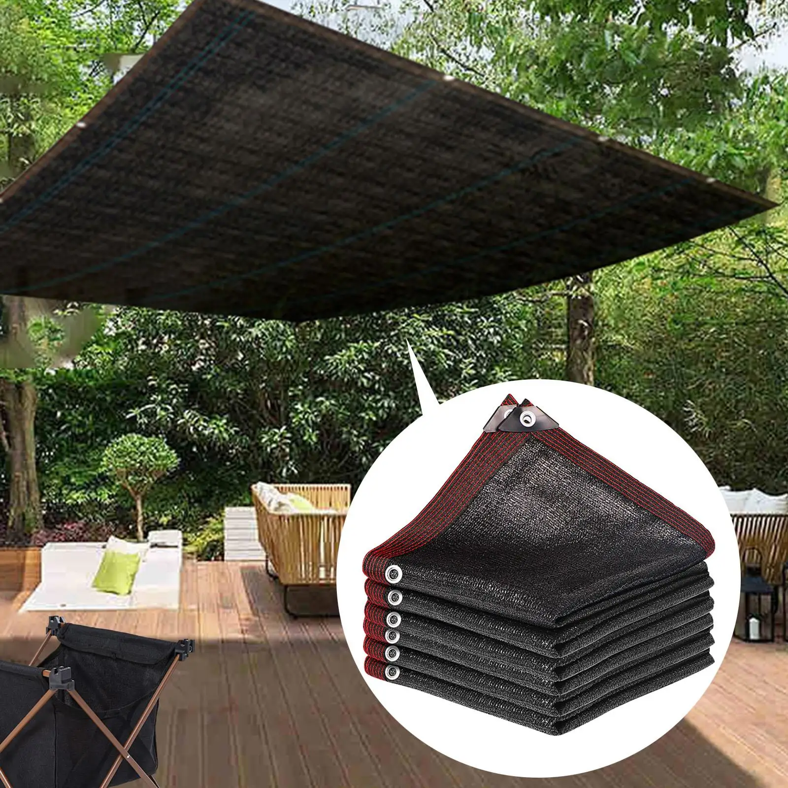 Shade Cloth for Garden with Grommets Sun Shade Net for Patio Balcony Pergola