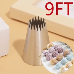 Premium Cake Decorating Tips Set - Russian Open Star Piping Nozzles for Cupcakes, Cookies, and Pastries (1pcs 9FT)