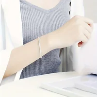Bracelet en argent sterling 925, 3 mm, style simple, pour femmes et hommes, à porter au quotidien et pour les fêtes, bijoux toutes saisons, 16-23 cm 2