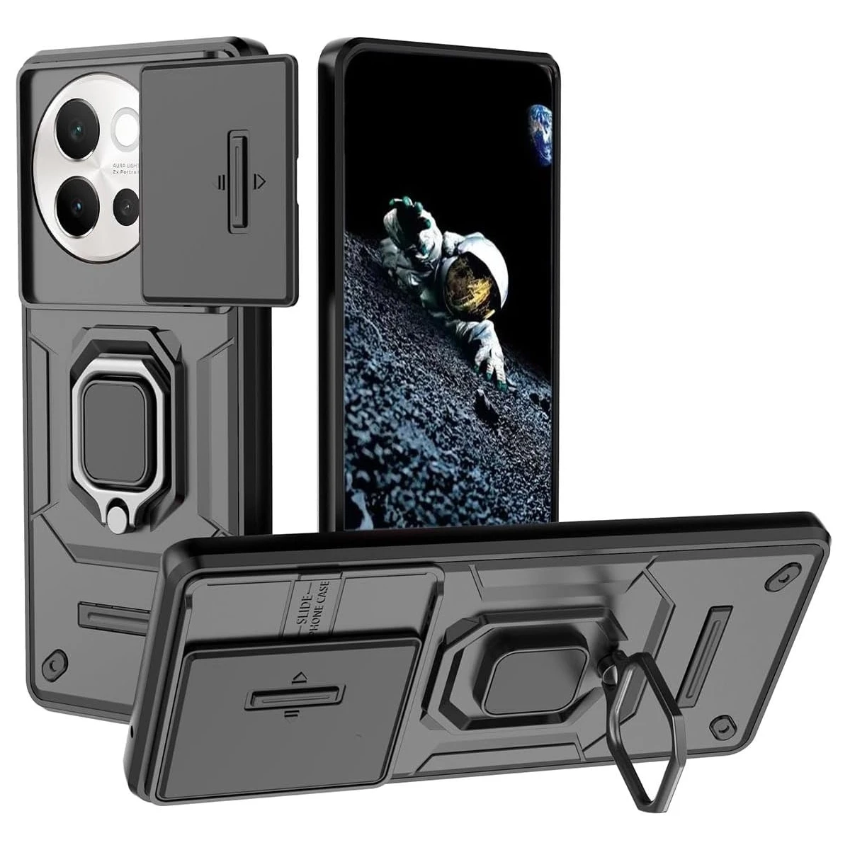 Armor Shockproof Case For VIVO V40 Lite 5G Protective Cover For VIVO V30e Ring Magnetic Holder Coque Fundas Capa_voghion.com