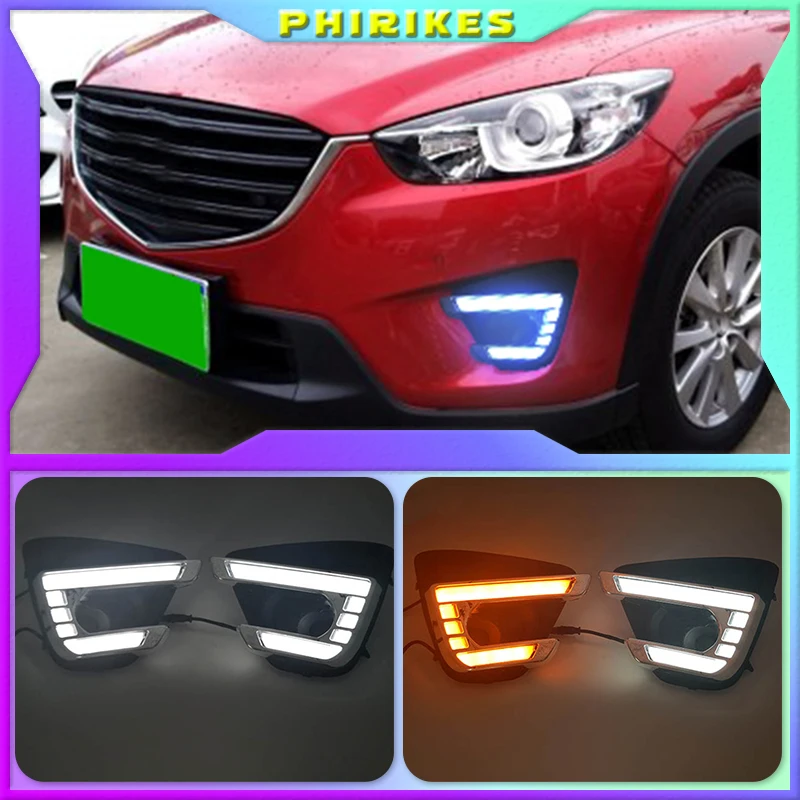 

Turn Signal style Relay 12V CAR LED DRL daytime running light with fog lamp hole for MAZDA cx-5 cx5 cx 5 2012 2013 2014 2016