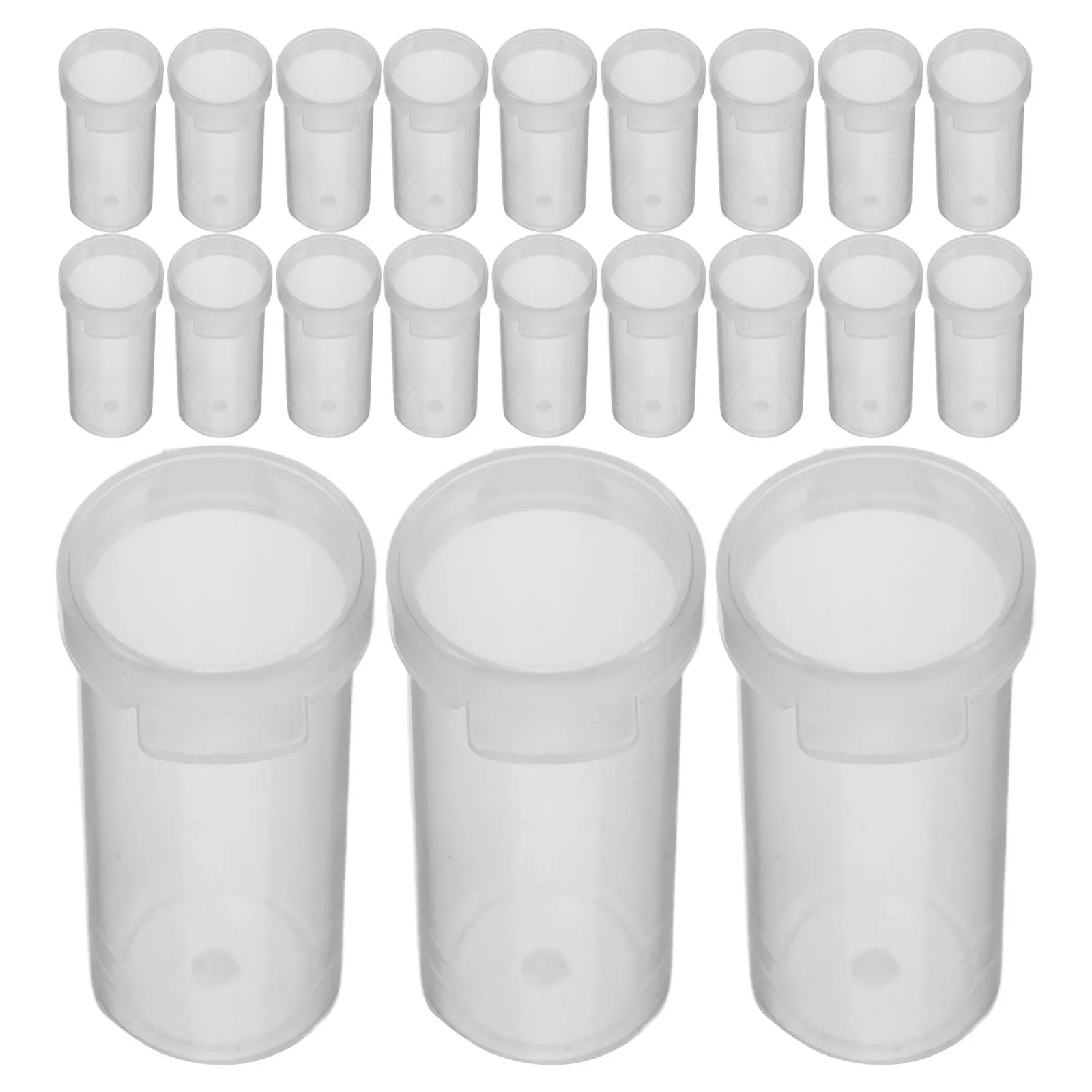 50Pcs 투명 필름 용기 밀봉 뚜껑이 있는 플라스틱 용기 차광 방습 소형 카메라 필름 롤 보관 튜브