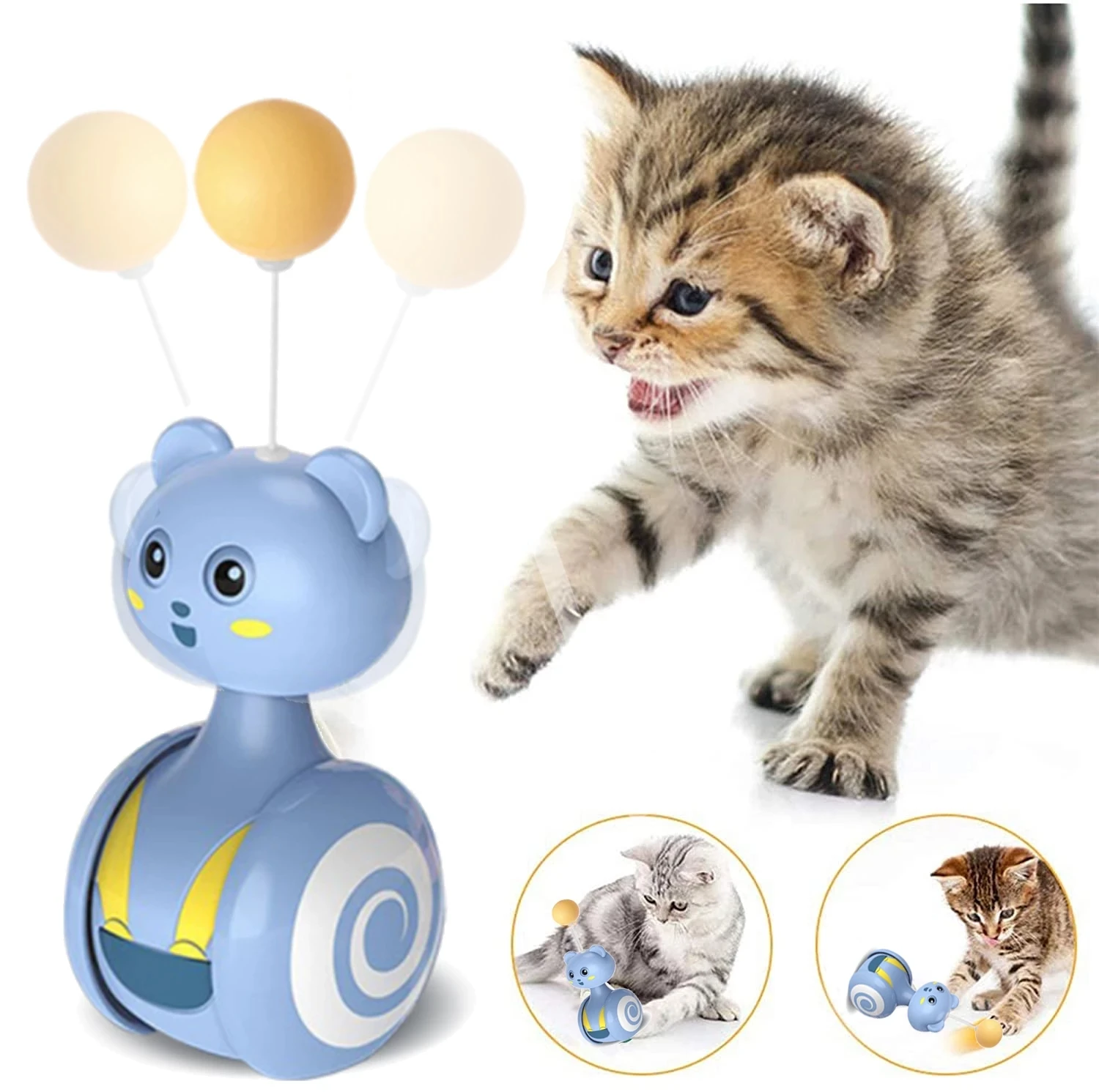 Cat Automatic Interactive Toys Pet Bumbler Funny Toy Interactive Cats
