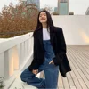 2024 Black Long Sleeve Suit Jacket For Women Fashion Korean Back Split Office Lady Blazer Coat Spring Autumn Suit Jacket Coat 5