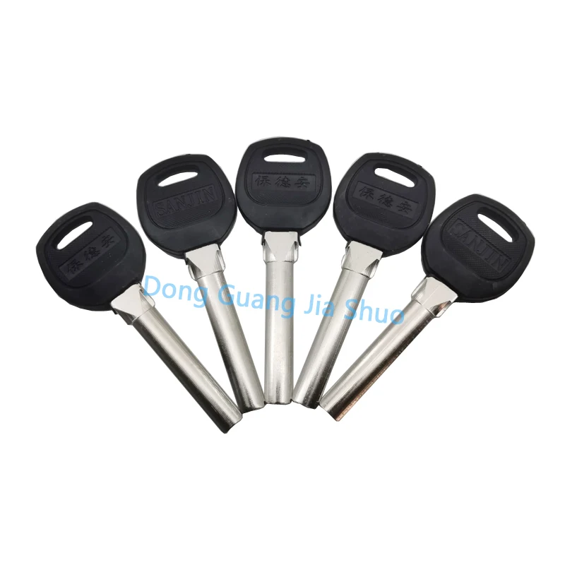 50pcs JS B215 Rubber handle key blank anti-theft door lock key blank straight edge half-crescent