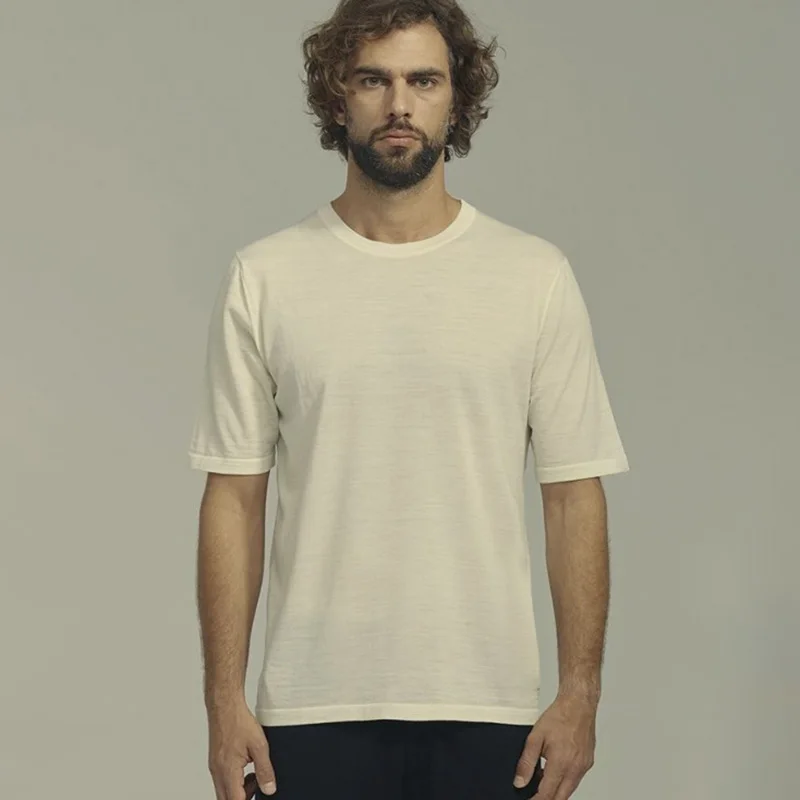 100% Merino wool 16.5Micro T Shirt Men Superfine Base Layer Short Sleeve shirt Quick dry Wicking Breathable Anti-Odor Asia Size 4