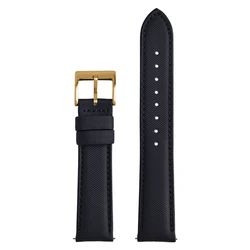 Smooth Leather Quick Release Watch Strap - Premium Grade - 22mm (Black Gold)