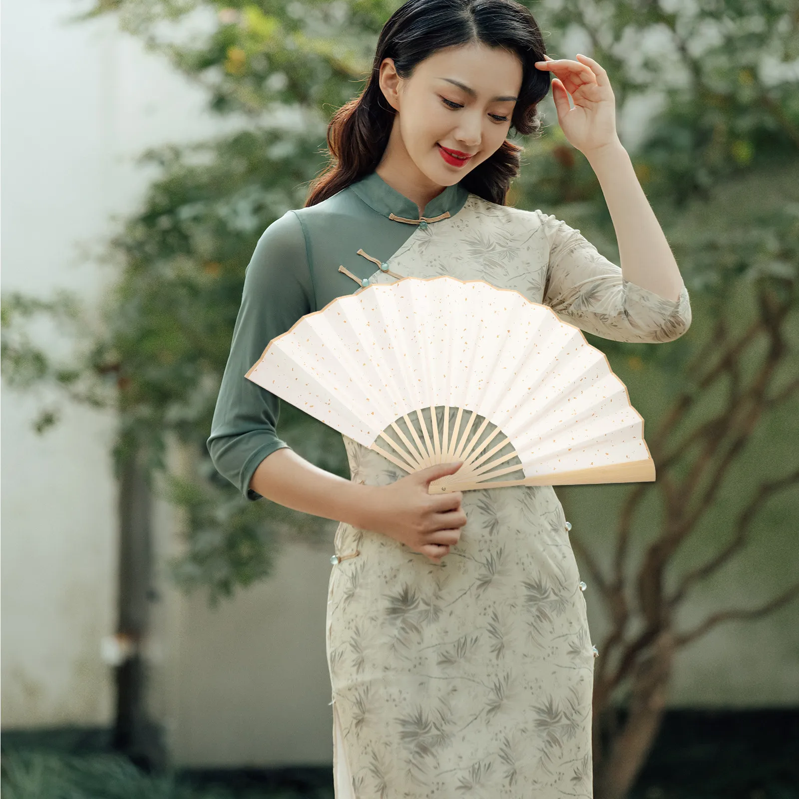 DIY 빈 접이식 부채 고급 종이 소재 휴대용 경량 어린이 낙서 그림 부채 서예 연습용