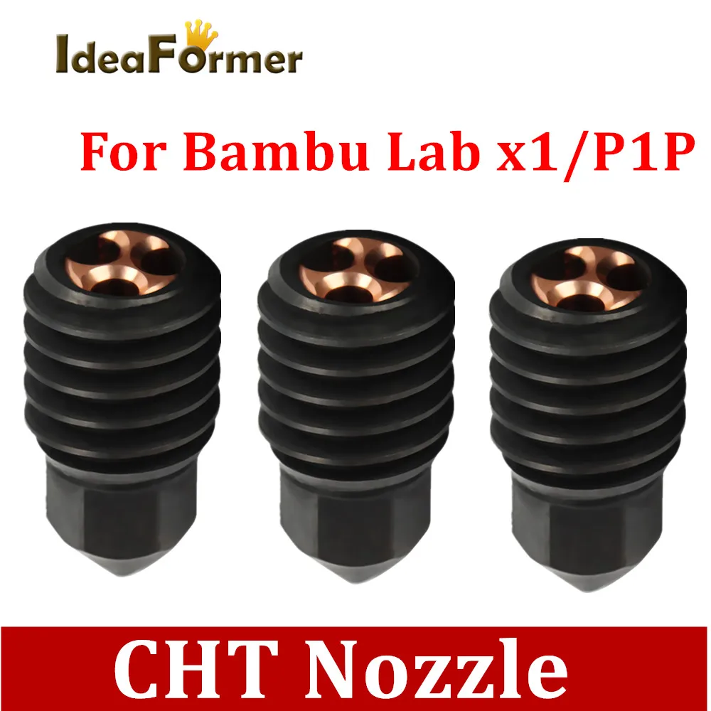 CHT High Flow Nozzle for Bambu Carbon Lab X1 Combo 500℃ Hardened Steel Nozzles For Bamboo P1P Bambulabs x1 3D Printer Hotend