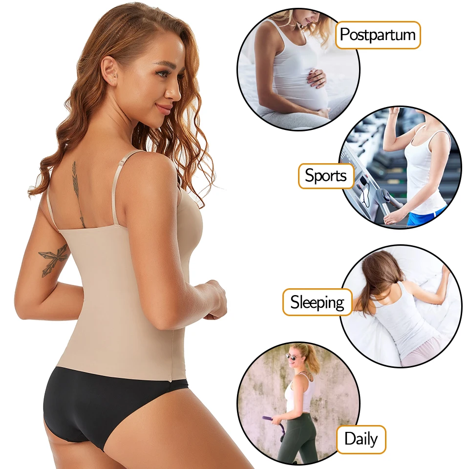 Women's Tummy Control Shapewear Smooth Body Shaping Camisole Tank Tops Plus  Size Slimming Underwear Seamless Compression Shaper