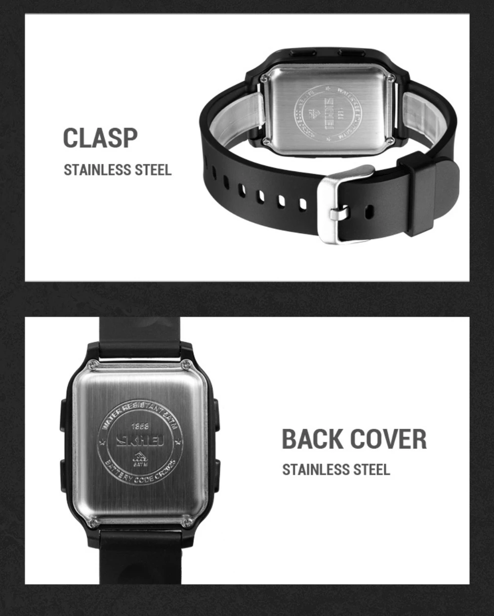 Skmei Sports Watch Accessories Set: Adjustable Plastic Wristband Replacement Strap