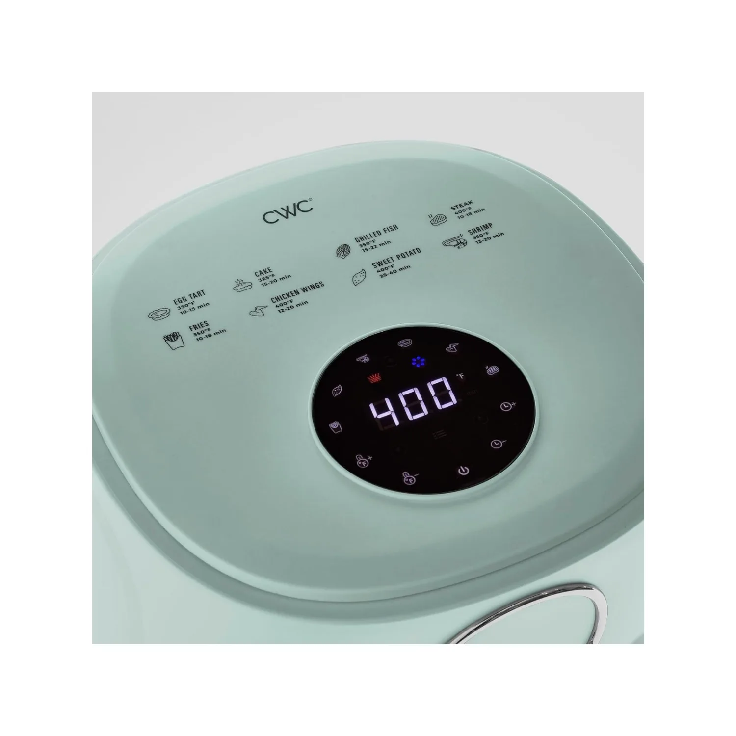 Colorful 1200W 4Qt Air Fryer: Glass Basket, Dishwasher Safe, 60min Timer, 6 Presets, Temp Control 175F-400F, 4 QT, Sage 6