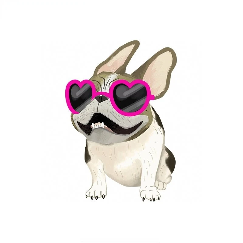 

Car Sticker French Bulldog With Sunglasses Modeling Popular Stickers PVC Auto Motorcycle Sunscreen Waterproof Creativity Decals