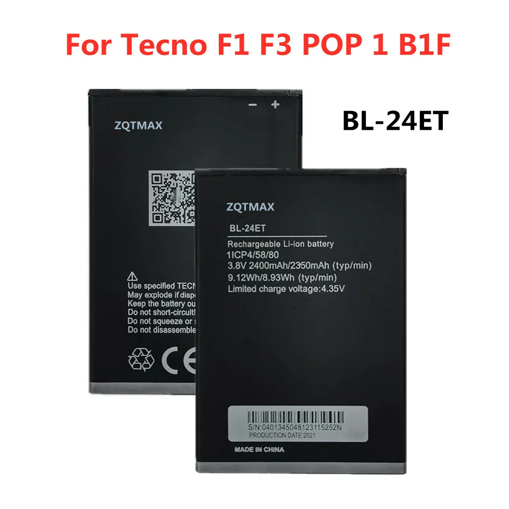 

Новый аккумулятор для телефона на 2400 мАч для Tecno F1 F3 POP 1 B1F BL 24ET, высококачественные батареи