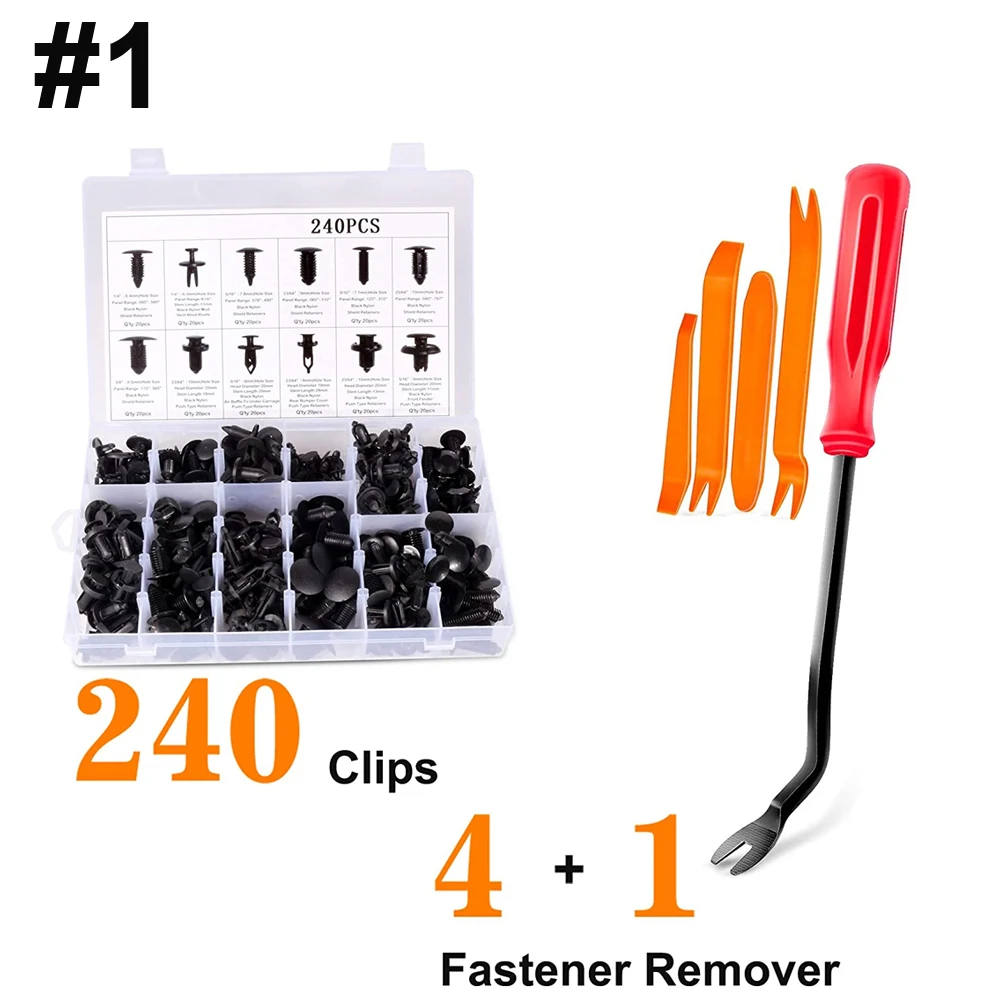 240Pcs Bumper Retainer Clips with Fastener Remover Car Plastic Rivets Fasteners  Push Retainer Kit -Door Trim Panel Clips - AliExpress