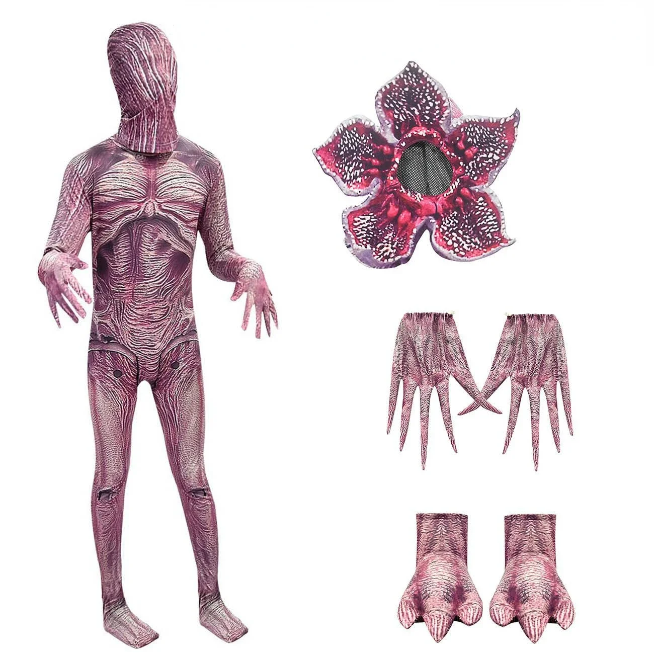 thumbnail image 1 of Disfraces de Halloween para niños de Stranger Things, disfraz de cosplay para niños, monos de terror para niños, ropa de cosplay de Demogorgon y zombi aterrador, 1 of 5