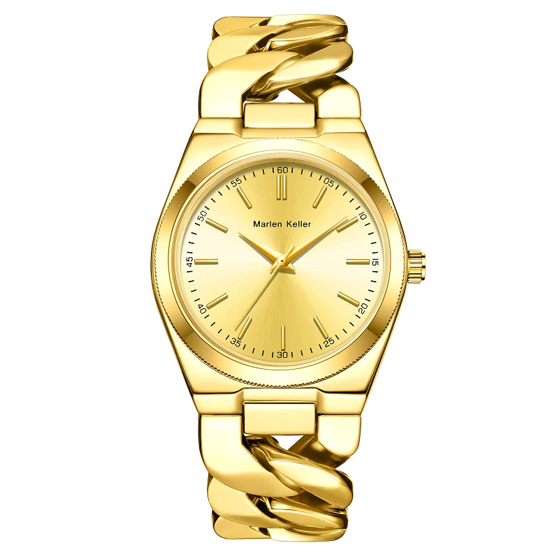 Marlen keller Luxury Gift Quartz Watch Circular shape Dial Stainless Steel Strap Quartz Wrist Watch For Man Fashion