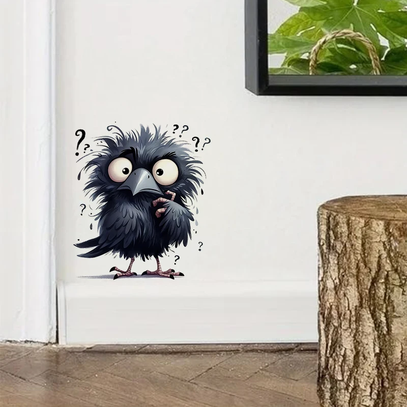 Funny Raven Sticker Water-proof Home Wall Decal Wall Bathroom Cabinet Door Toilet Car Laptop 1pc