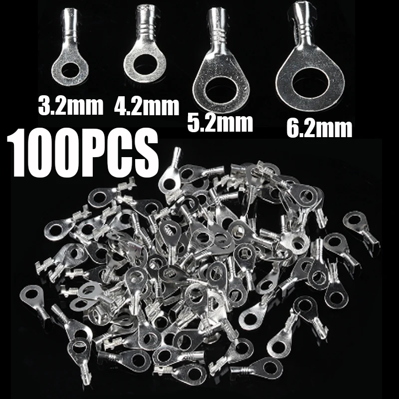 100 Terminali Ad Anello Non Isolati Calibro 18 AWG - Foto 6