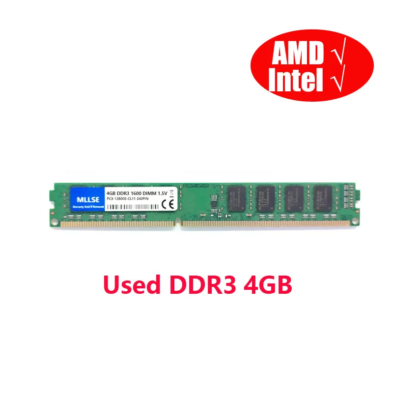 MLLSE Used DIMM DDR3 1333Mhz 1600Mhz 4GB PC3 10600 PC3 12800 Memory For mllse-used-dimm-ddr3-1333mhz-1600mhz-4gb-pc3-10600-pc3-12800-memory-for