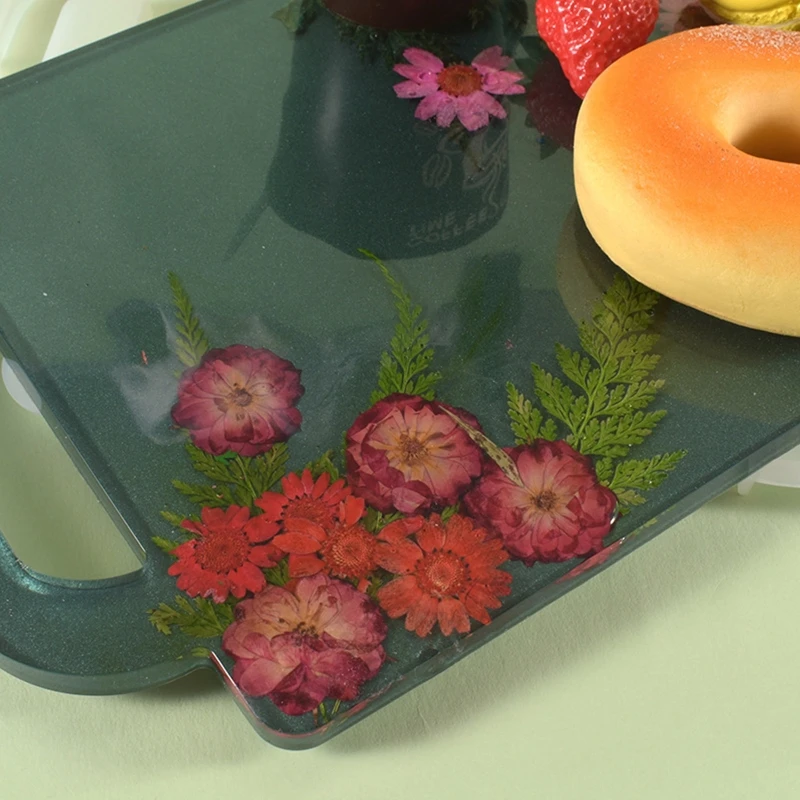 Handmade Fruit Tea Cup Tray UV Crystal Epoxy Resin Mold Serving Plate Silicone Mould DIY Crafts Home Decorations Casting