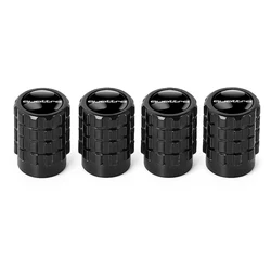 Premium Metal Wheel Tire Valve Air Stem Cap Covers - Set of 4 (Quattro - black - 4pcs)