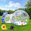 Free shipping 3m Outdoor Rental Camping Clear Transparent Inflatable Crystal Bubble Tent Inflatable Bubble Dome Tent With Tunnel 4