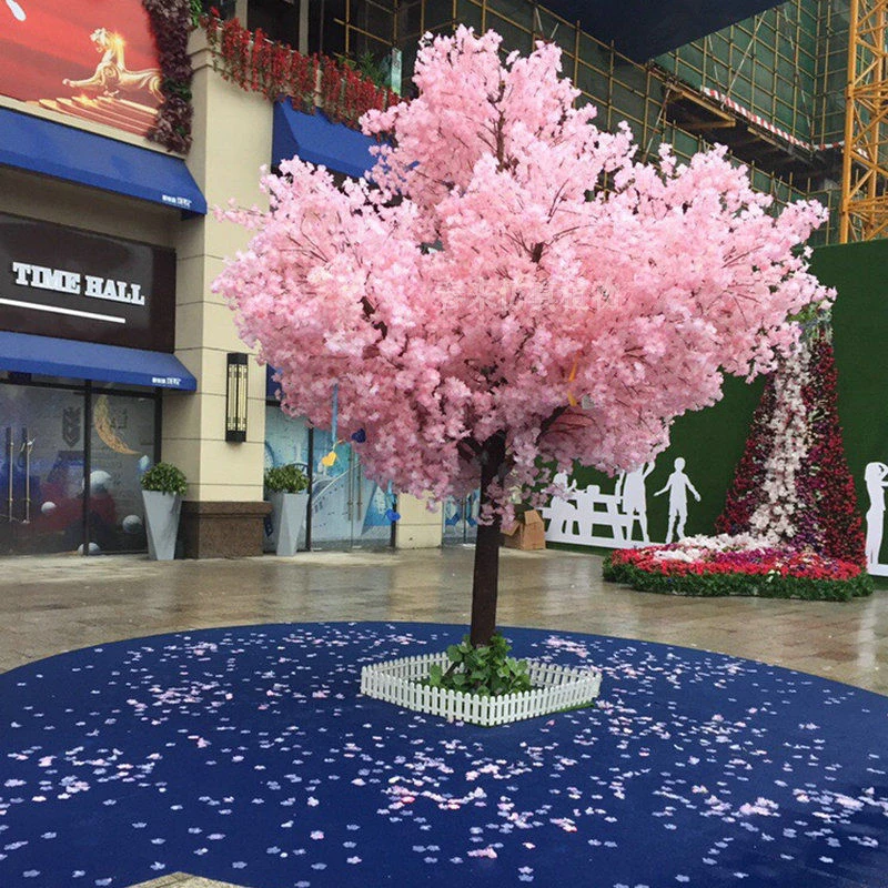 Artificial Cherry Blossom Tree Floor Simulation Flower Ornament Large Peach Tree Wedding Home Outdoor Garden Hotel Decoration