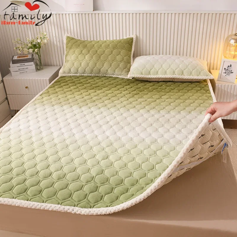 

Winter Soft Mattress Toppers Student Dormitory Plush Bed Sheet Single Double Bedspread Thin Tatami Mat Mattress Pad Bed Linens