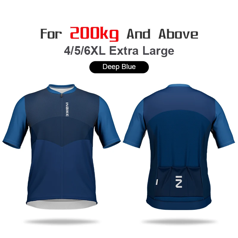 thumbnail image 1 of NBIKE - Maillot de ciclismo para hombre, talla grande, manga corta, secado rápido, con 3 bolsillos traseros, que absorbe la humedad, cremallera completa, camiseta para bicicleta de montaña, 1 of 5