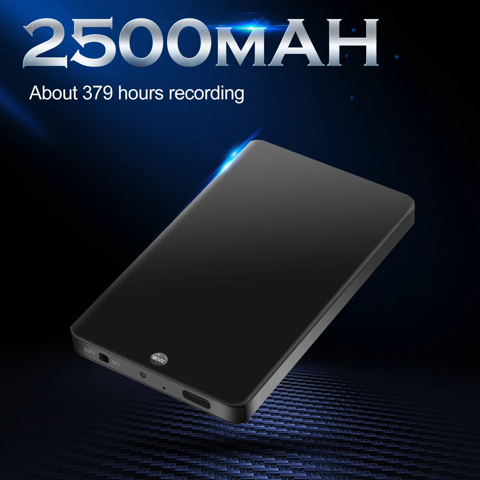 Gravador Ativado por Voz Mais Magro com 379 Horas de Capacidade de Gravação de Áudio Ditaphone para Reuniões de Palestras de Trabalho V66 V66 64gb - Image 2