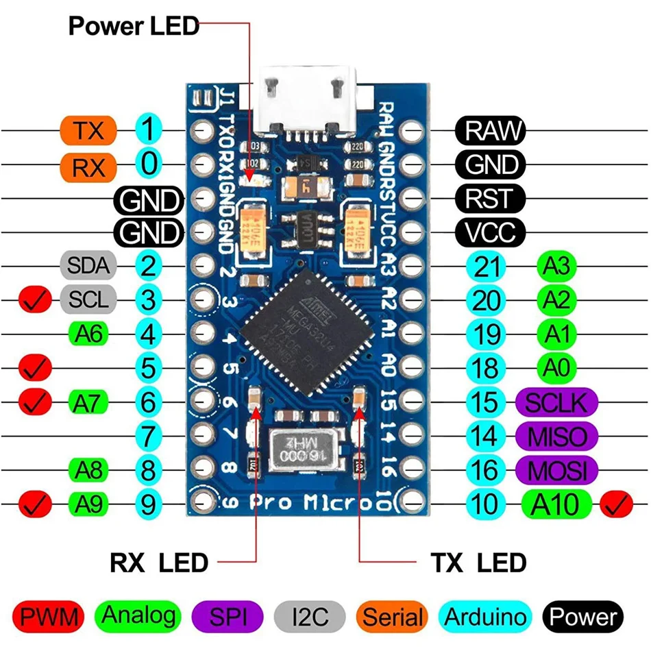 Pro micro atmega32u4 5v 16mhz ersetzen atmega328 f r arduino pro mini