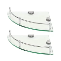 Bathroom Shelves, 2-Tier Bathroom Glass Corner Shelf Wall Mounted ,Tempered Glass Shelf for Storing Shower Gel/Soap-C 1