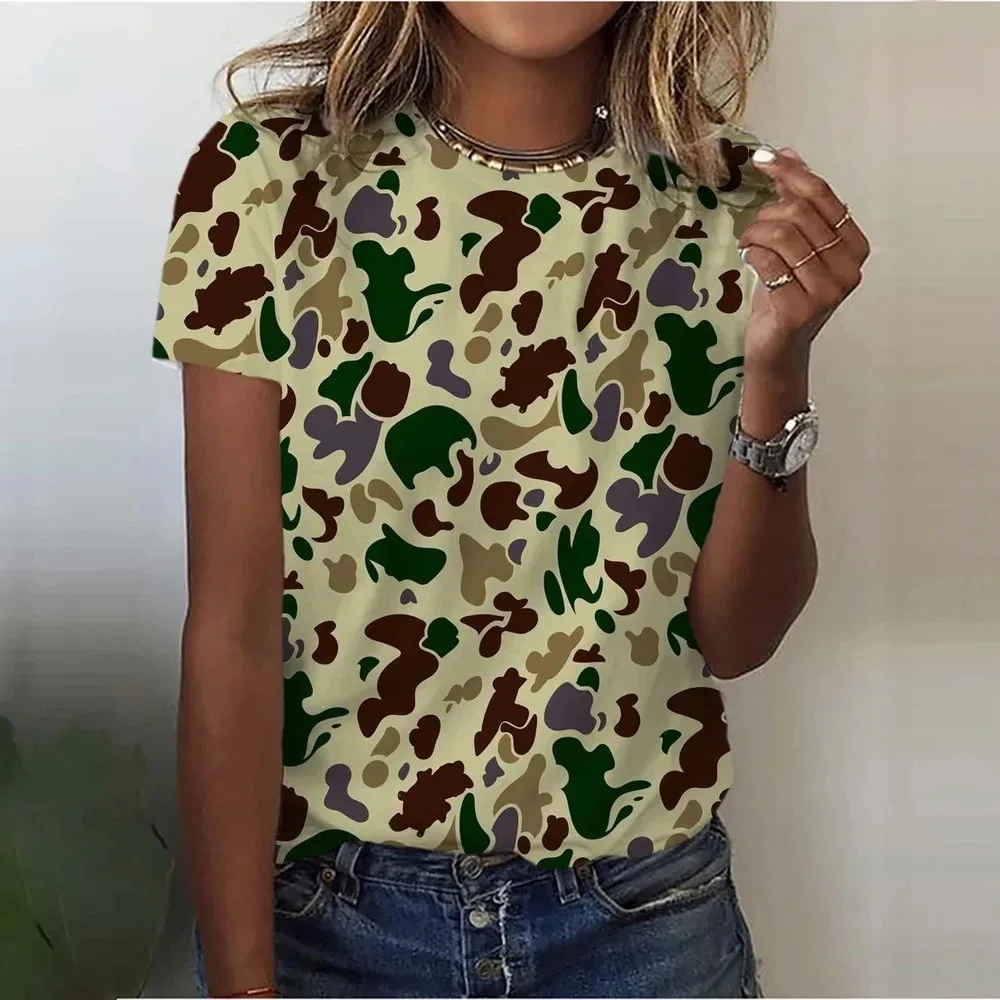 Begeisterung heiße sexy Tier Leopard Textur 3d Malerei Dame T-Shirts 2024 Mode neigen Straße lässig Stil Frauen kleidung – Detail 3