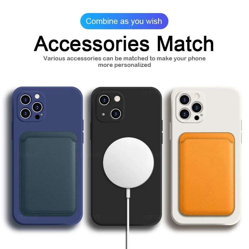 Magnetic Liquid Silicone MagSafe-Enabled Soft Case with Wireless Charging Compatibility