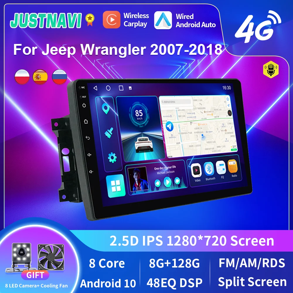 

JUSTNAVI Android for Jeep Wrangler 2010-2016 Compass Commander Wrangler Chrysler Car Radio Autoradio Multimedia Player Audio