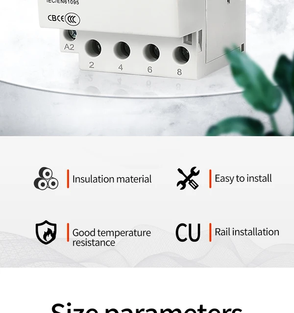 Contattore CA 230V 63A 4P - Contattore Elettrico Per Uso Domestico Con 2NO2NC, 50/60Hz - Foto 6