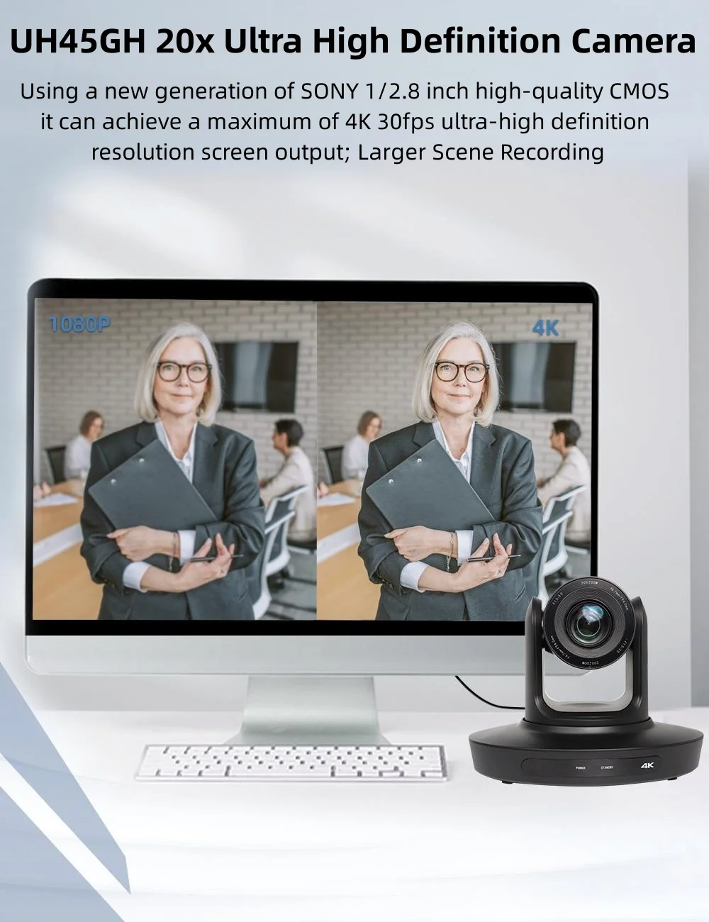 USB 3.0 화상 회의 카메라 4K UHD 8MP Ptz 카메라 30FPS 20X 줌 Ptz Confer HDM1 IP 라이브 스트리밍