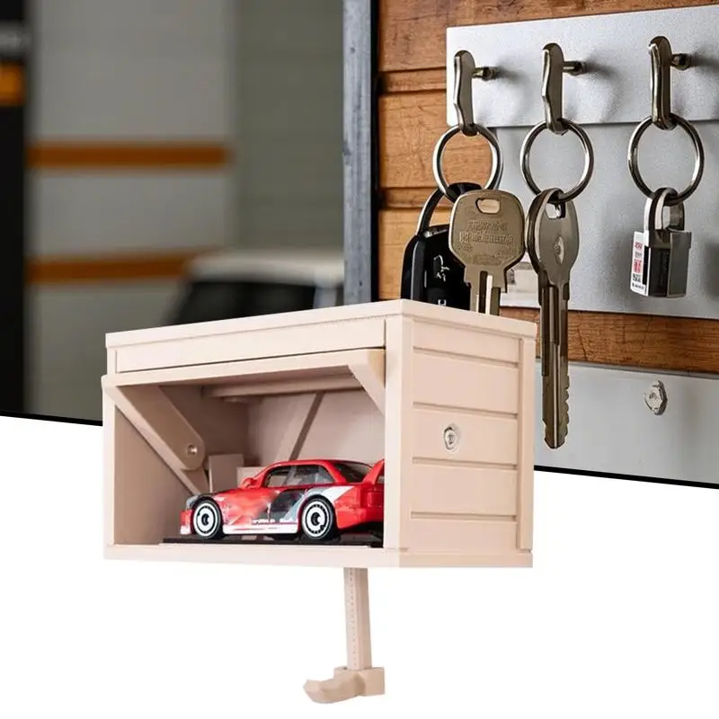 Compact Car Garage Key Holder with Opening Door - Space-saving and Durable Key Rack