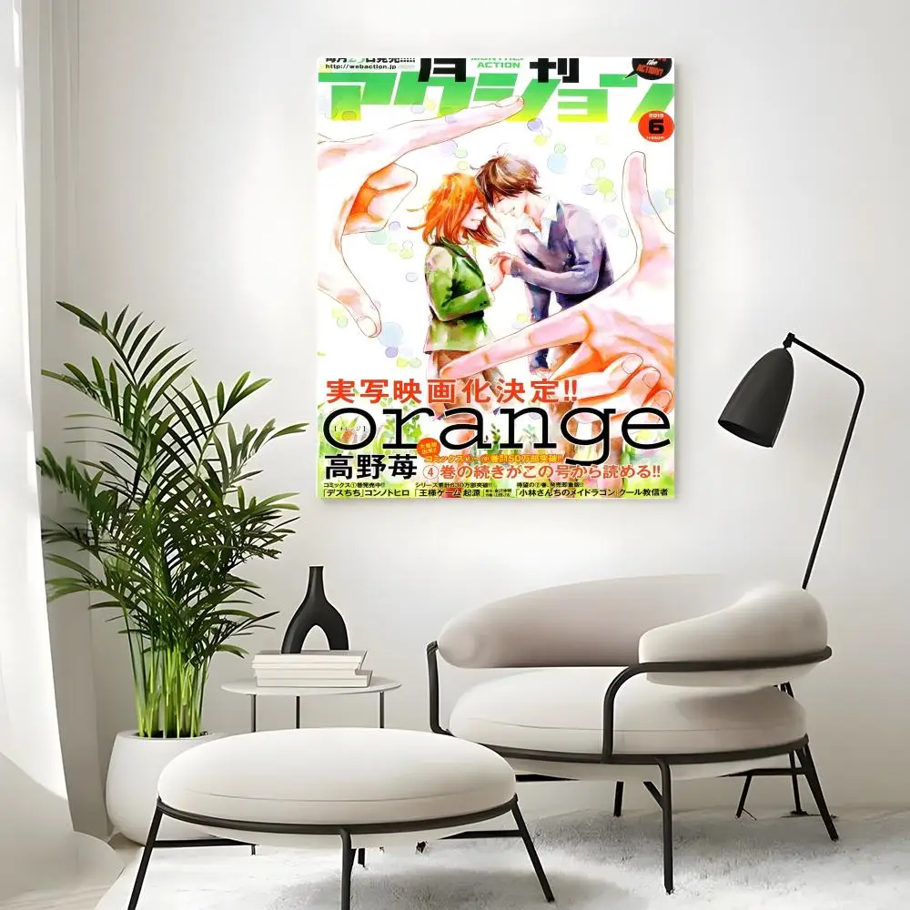 Vibrant Orange Anime Art Print – Perfect