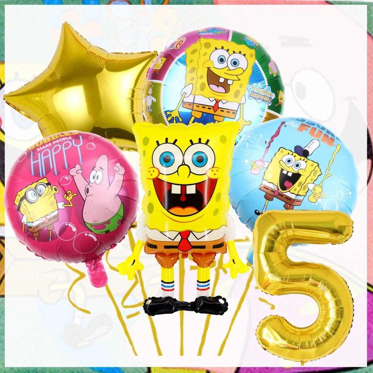 Sponge-Bob dekoracje urodzinowe gąbka dziecko jednorazowa zastawa stołowa płyta obrus serwetka balon Baby Shower zaopatrzenie firm dla dzieci