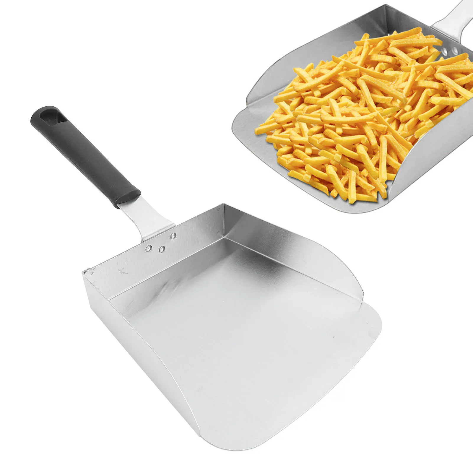 Large Griddle Scoop Stainless Steel Grilling Food Mover Food Shovel Burger Spatula for Stir Fry Cook Griddle Scoop Burger Shovel