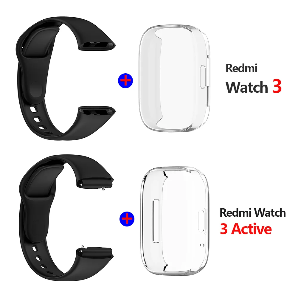 Premium Silicone Strap with Protective Case Cover